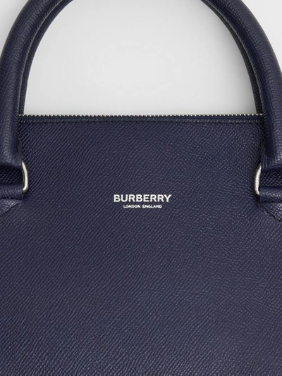 Shop Burberry Triple Stud Grainy Leather Briefcase In Regency Blue