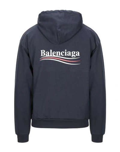 Shop Balenciaga Hooded Sweatshirt In Dark Blue