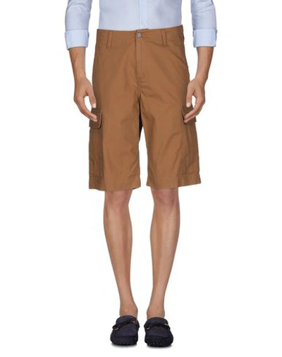 Shop Carhartt Man Shorts & Bermuda Shorts Brown Size 28 Cotton