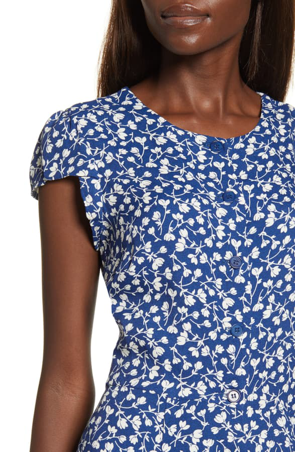 fauna front button midi dress