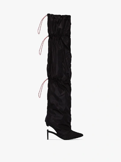 Ben Taverniti Unravel Project Unravel Project Black 100 Broken Heel Over-the-knee Boots In Black