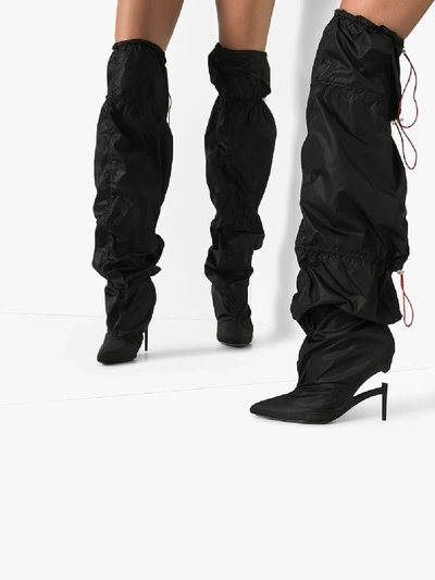 Ben Taverniti Unravel Project Unravel Project Black 100 Broken Heel Over-the-knee Boots In Black