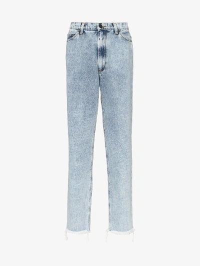 Shop Duo Stonewash Straight Leg Jeans In Blue
