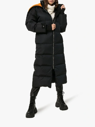 Shop Burberry Clovenstone Hooded Puffer Jacket In Black
