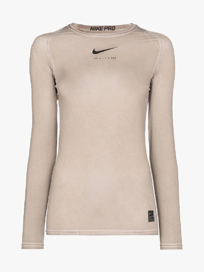 Shop Alyx 1017  9sm X Nike Fitted Logo Top In Neutrals