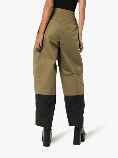Shop Loewe Double Waistband Wide Cargo Trousers In Green