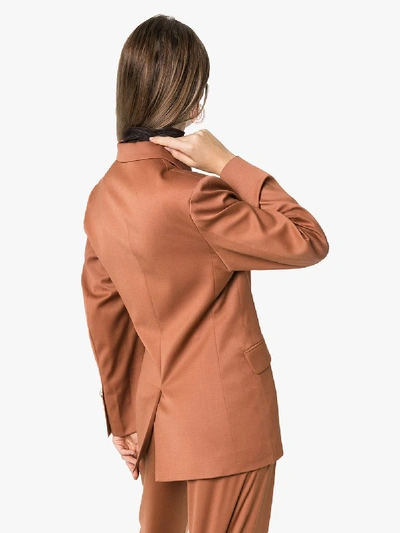 Shop Low Classic Classic Double-breasted Wool Blazer In Brown