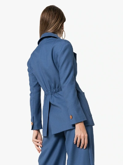 Shop Vika Gazinskaya Double-breasted Blazer In Blue