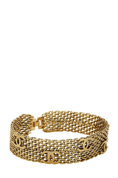 Pre-owned Chanel Gold 'cc' Mesh Choker