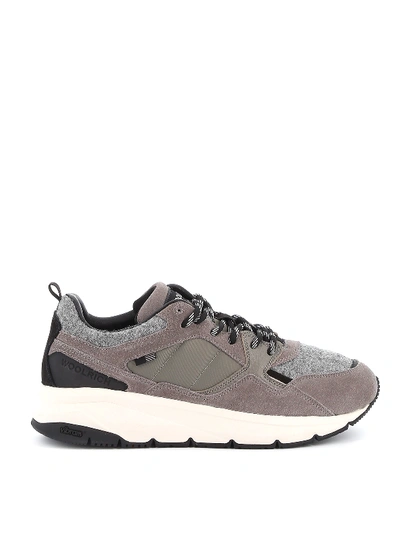 Shop Woolrich Suede And Leather Sneakers In Grey