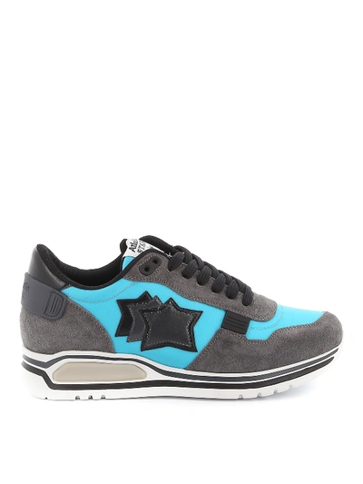 Shop Atlantic Stars Pegasus Light Blue And Grey Sneakers