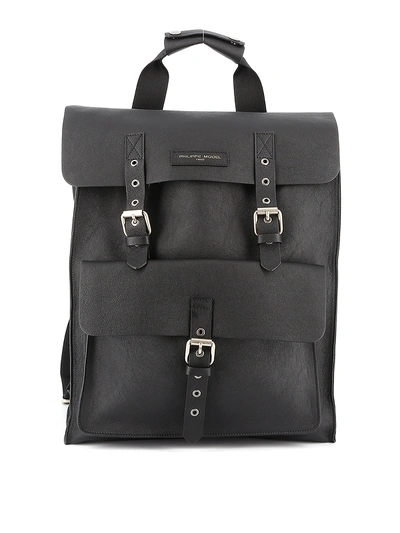 Shop Philippe Model Pier Leather Backpack In Black