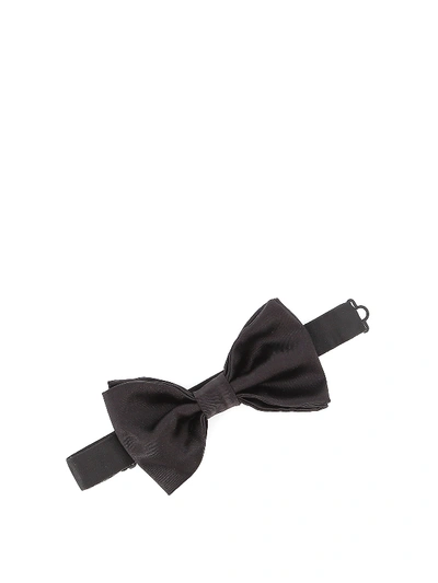 Shop Kiton Black Satin Bow Tie