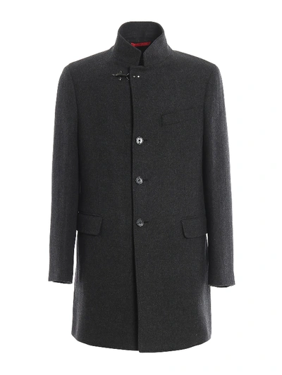 Shop Fay Wool Blend Short Coat In Grey