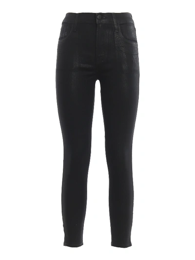Shop J Brand Alana Skinny Crop High-rise Jeans In Black