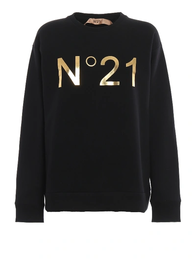 Shop N°21 N21 Print Flared Sweatshirt In Black