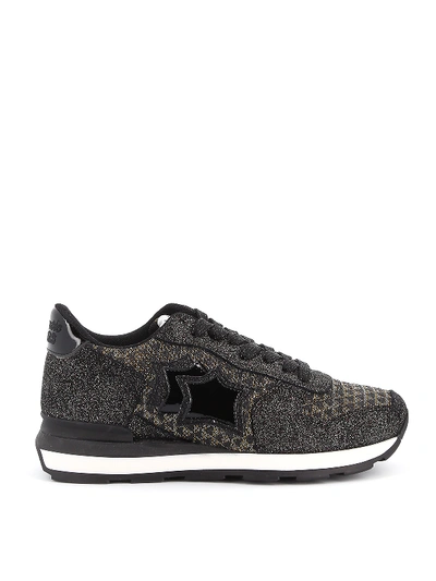 Shop Atlantic Stars Vega Glitter And Lurex Sneakers In Black