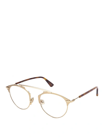Shop Dior Sorealrise Gold-tone Eyeglasses
