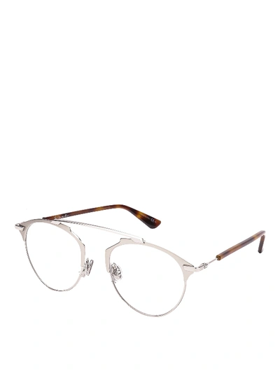 Shop Dior Sorealrise Silver-tone Eyeglasses