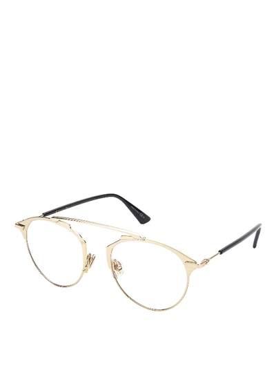 Shop Dior Sorealrise Gold-tone Eyeglasses
