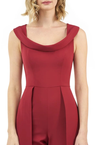 Shop Kay Unger Jumpsuit Gown In Ruby