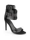 TIBI Riley Wide Ankle Strap Leather Sandals