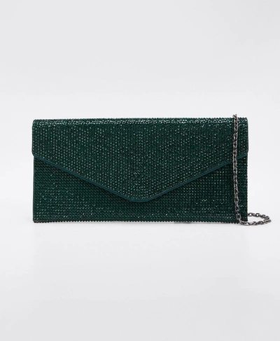 Shop Judith Leiber Envelope Beaded Clutch Bag In Emerald