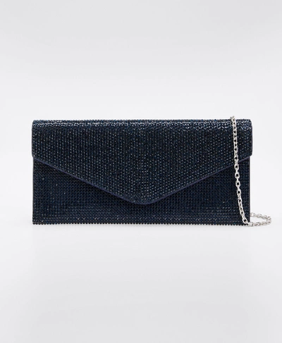 Shop Judith Leiber Envelope Beaded Clutch Bag In Midnight Navy