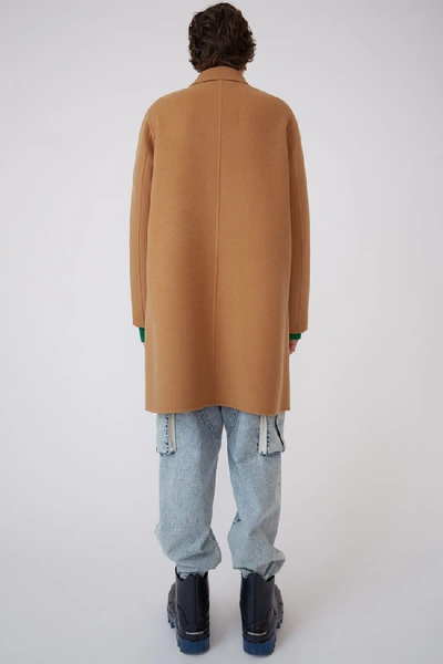 Shop Acne Studios Double Face Coat Camel Brown