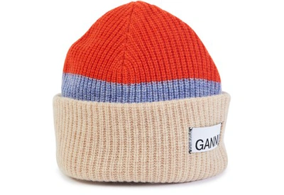 Shop Ganni Wool Hat In Fiery Red
