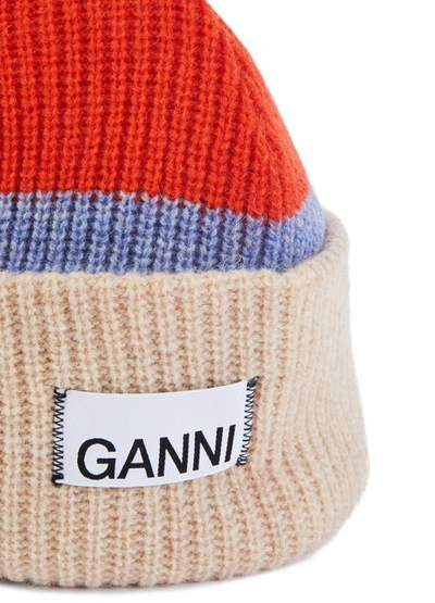 Shop Ganni Wool Hat In Fiery Red