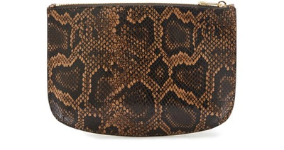 Shop A.p.c. Sarah Python Pouch In Marron Fonce