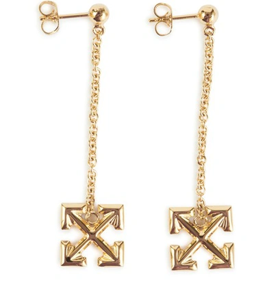Shop Off-white Arrow Earrings In Gold