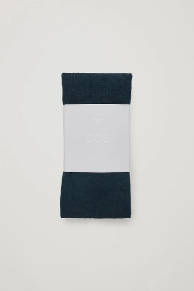 Shop Cos Wool Tights In Turquoise