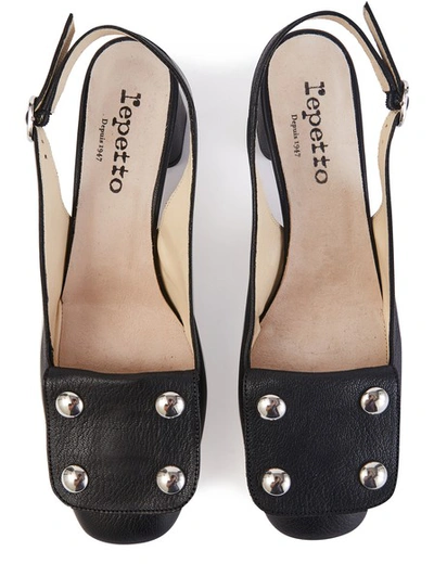 Shop Repetto Mina Sling Backs In Noir