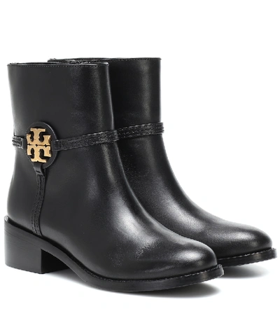 Shop Tory Burch Miller Leather Ankle Boots In Black