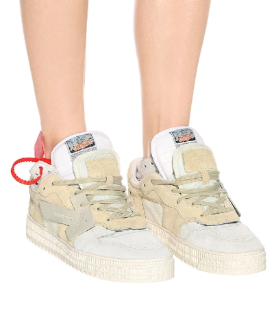Shop Off-white 4.0 Suede Sneakers In Beige