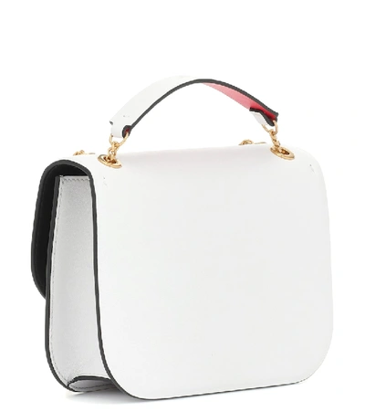 Shop Valentino Vlock Small Leather Shoulder Bag In White