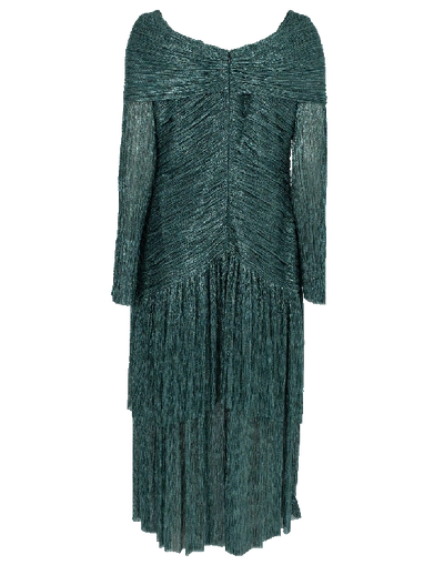 Shop Peter Pilotto Metallic Jersey Portrait Midi Dress In Sea