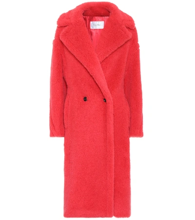 Shop Max Mara Teddy Bear Icon Alpaca-blend Coat In Red