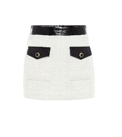 Shop Veronica Beard Lucy Boucle Tweed Miniskirt In White