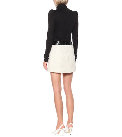 Shop Veronica Beard Lucy Boucle Tweed Miniskirt In White