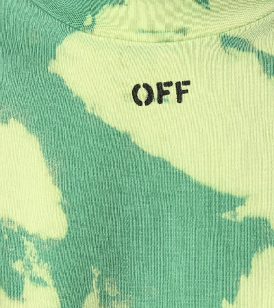 Shop Off-white Tie-dye Cotton T-shirt In Green