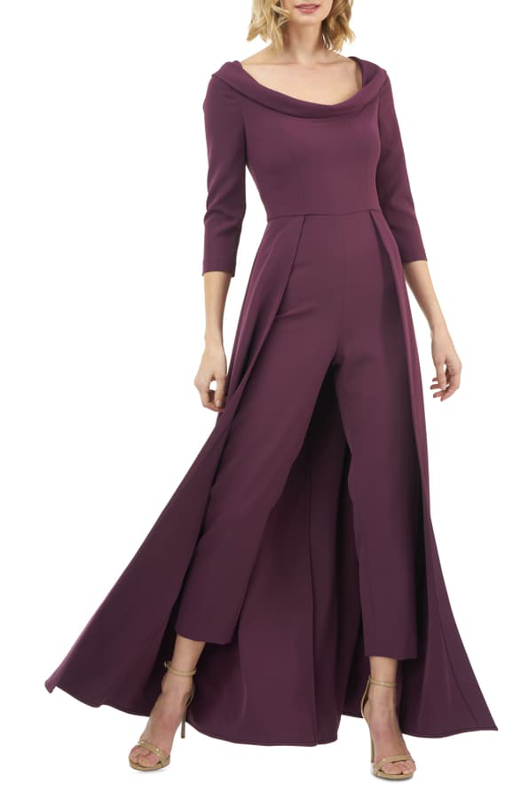kay unger crepe maxi romper