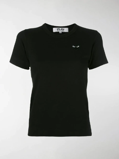 Shop Comme Des Garçons Play Heart Logo T-shirt In Black