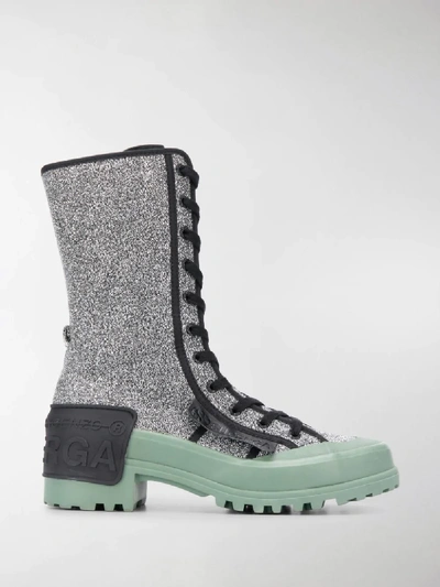 Shop Marco De Vincenzo X Superga Glitter Boots In Silver