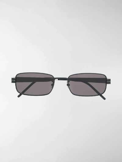 Shop Saint Laurent Monogramme Rectangular-frame Sunglasses In Black