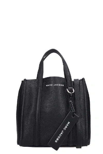 Shop Marc Jacobs The Tag Tote 21 Shoulder Bag In Black Leather