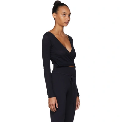 Shop Live The Process Navy Wrap Top