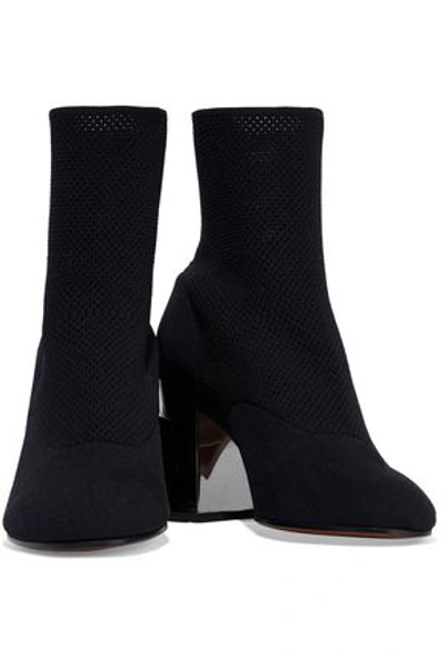 Shop Robert Clergerie Keane Stretch-knit Sock Boots In Black